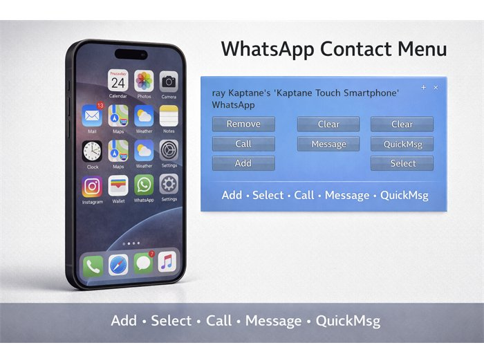 Kaptane Touch Smartphone interactive contacts, calls and messages poster
